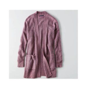 American eagle outfitters Purple Pointelle open cardigan
